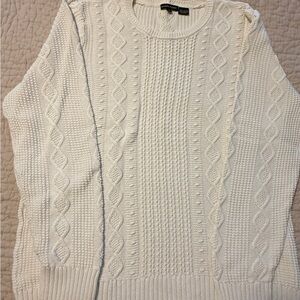 Jeanne Pierre Ivory Cable Knit Sweater